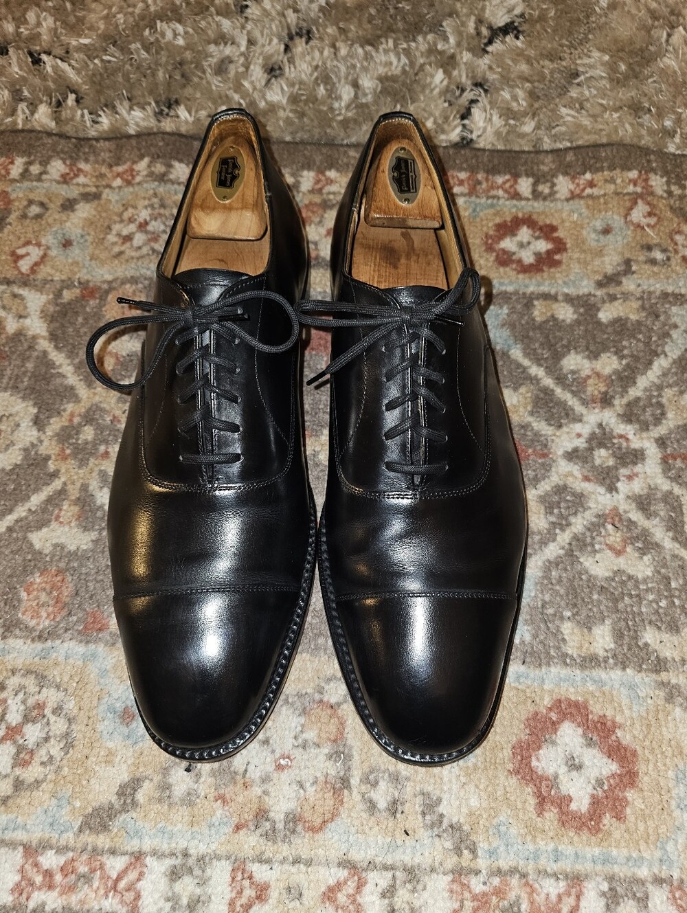 CHURCH'S 'Consul' Classic Balmoral Captoe Custom Grade Oxfords Black 12E NICE!